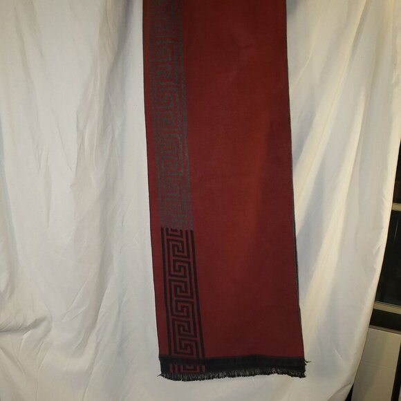 Men's Portabella Collection Winter Scarf - Red with Black Greek Key Design - Picture 8 of 8